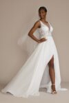 As Is Lace Applique Chiffon Skirt Wedding Dress — $358.98