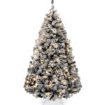 Best Choice Products Pre-Lit Black Flocked Artificial Pine