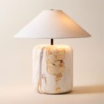 Block Golden Calacatta Marble Table Lamp