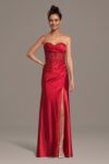 Jules and Cleo Sculpting Satin Sheath Dress With — $202.46