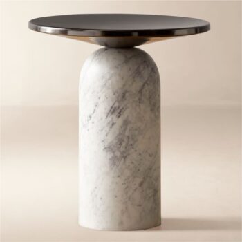 Martini Side Table with White Marble Base