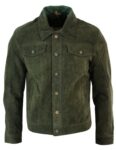 TruClothing Vintage Denim Retro Suede Leather Jacket green