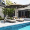 Mondawe - 11ft Offset Patio Umbrella 360°Rotate,Easy