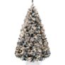 Pre-Lit Black Flocked Artificial Pine Christmas Tree