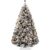 Pre-Lit Black Flocked Artificial Pine Christmas Tree
