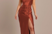 Celebrate DB Studio Sculpting Satin Cowl Neck Ruched Dress