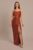 Celebrate DB Studio Sculpting Satin Cowl Neck Ruched Dress