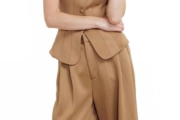FLYING TOMATO Solid Woven Vest Top beige Large female