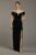 Galina Signature Velvet Off-The-Shoulder Notch Neck Sheath