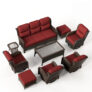 Hillga Hawthorne Wicker Furniture Patio Red Sofa And Swivel Glider Chairs