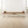 La Strizza 75″ Saddle Leather Bench with Bolster Pillows