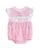 Lil Cactus Striped Lil Sister Smocked Romper pink 18-24