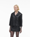 MARC JACOBS The Leather Lady Jacket in Black, Size Large