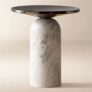 Martini Side Table with White Marble Base