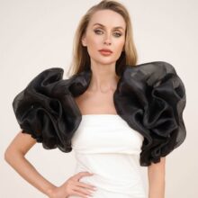 TRUEDAMES Voluminous Ruffle Statement Shoulder Wrap